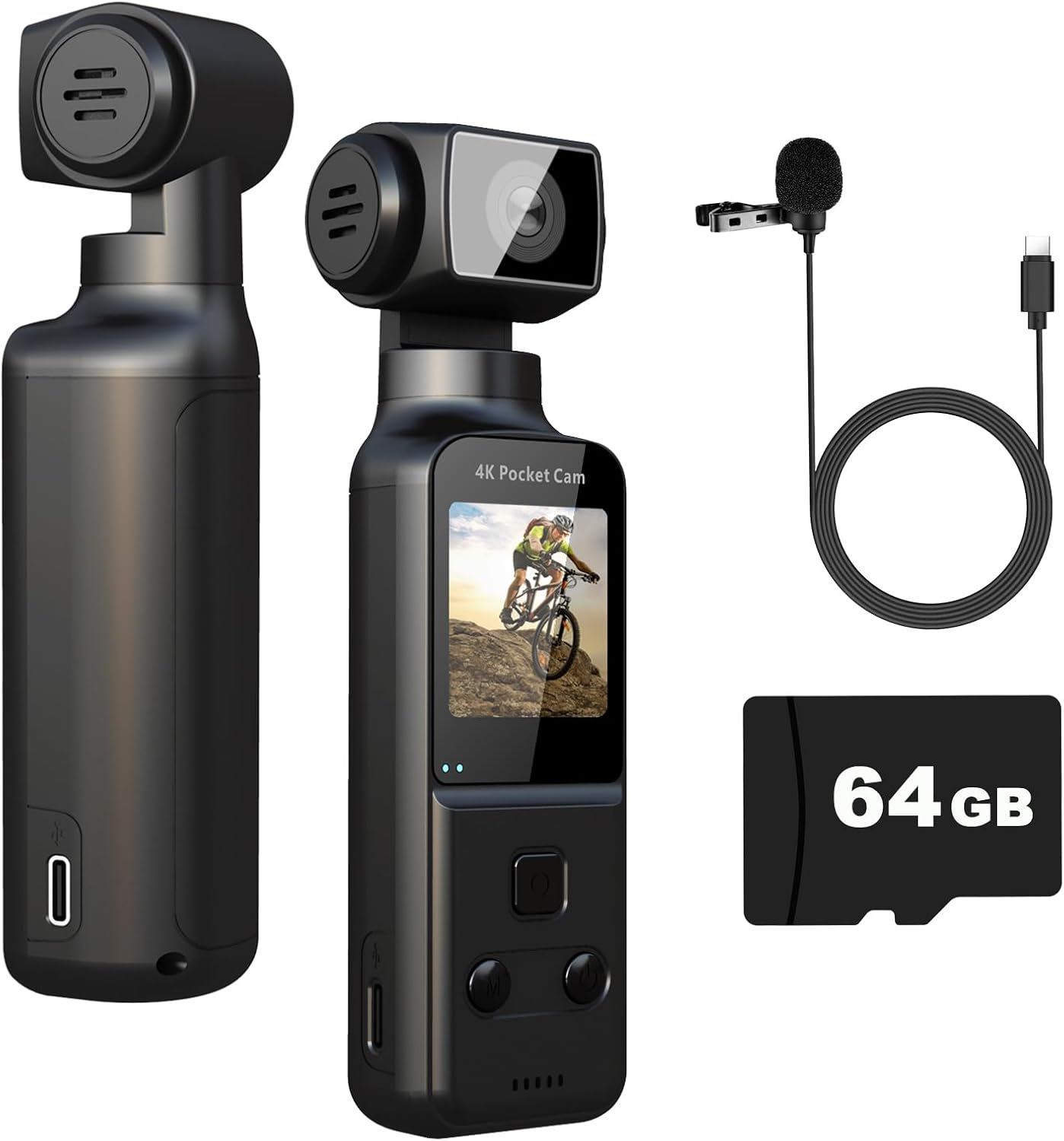 Cámara Digital de Bolsillo 4K – Rotación 270°, WiFi, Estabilización y Grabación en Movimiento